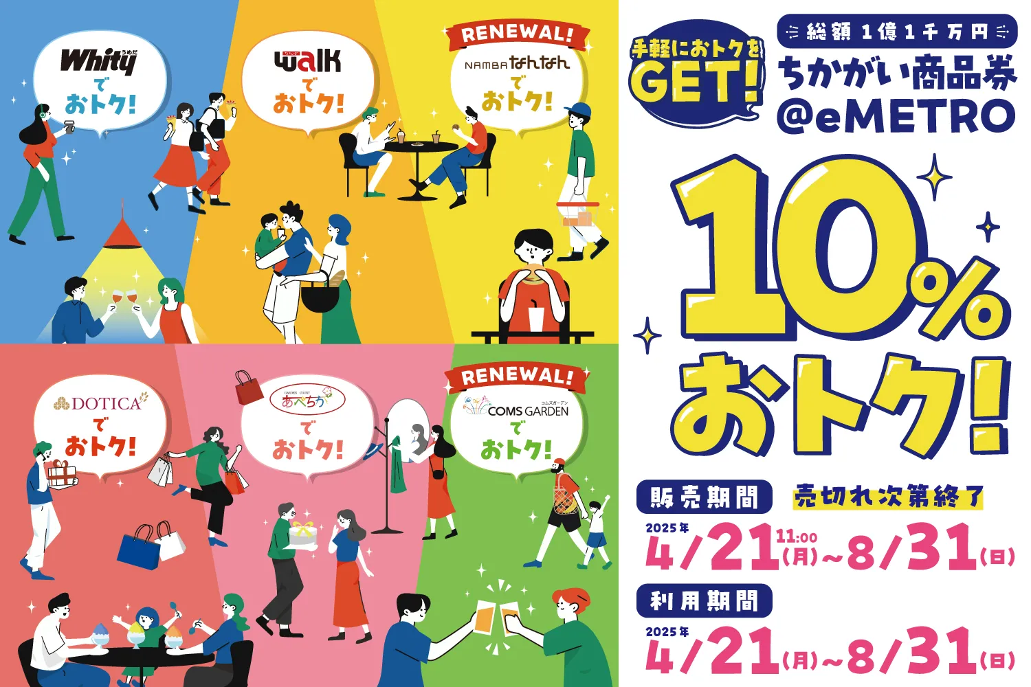【販売のお知らせ】4月21日（月）～第7弾！『ちかがい商品券＠eMETRO』10％プレミアム付ちかがい商品券の販売！